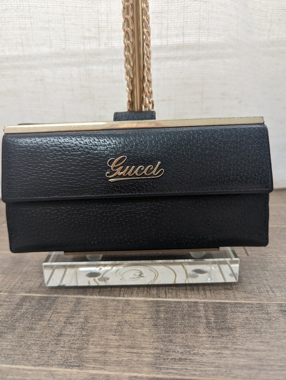 100% Authentic Excellent Condition- Gucci Script Wallet/Clutch W/COA
